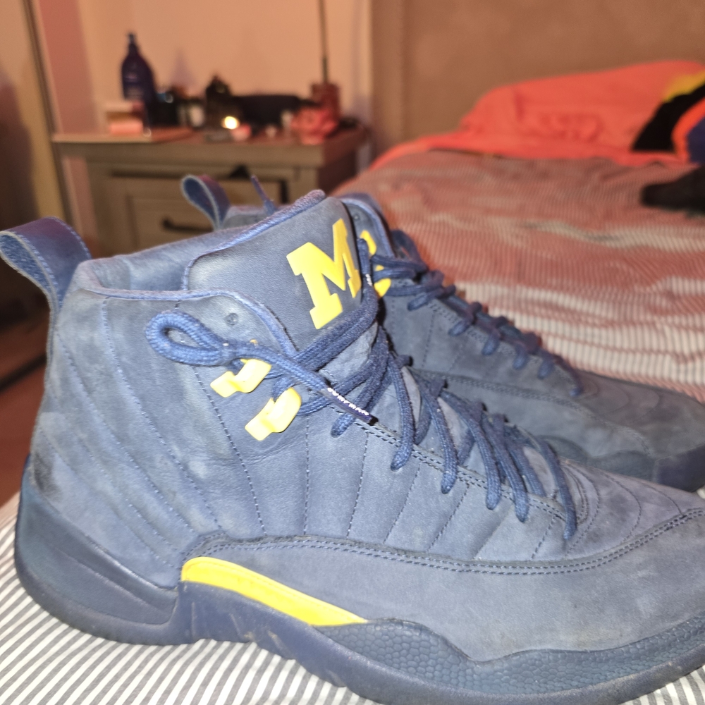 Jordan Blue and Yellow Athletic Shoes